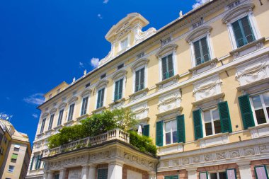Genoa, Italy - Jule 25, 2018: Palazzo Grimaldi della Meridiana at Via Garibaldi in Genoa