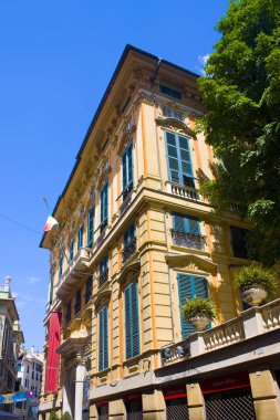 Genoa, İtalya - Jule 25, 2018: Palazzo Doria-Tursi Doğum Via Garibaldi Cenova