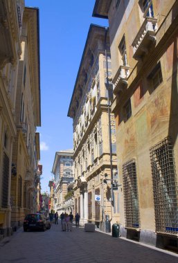 Genoa, Italy - Jule 25, 2018: Palazzo Lomellino di Strada Nuova at Via Garibaldi in Genoa