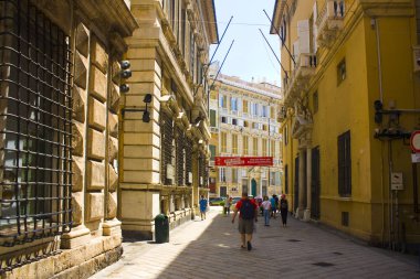 Genoa, İtalya - Jule 25, 2018: Via Garibaldi Cenova