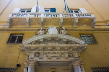 Genoa, İtalya - Jule 25, 2018: Via Garibaldi Cenova Palazzo adlı parçası