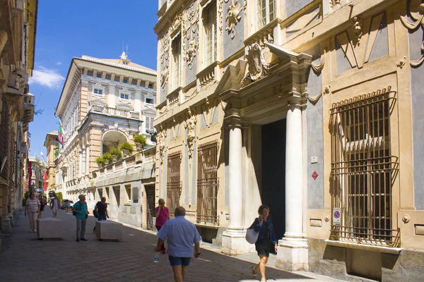 Genoa, Italy - Jule 25, 2018: Palazzo Lomellino di Strada Nuova at Via Garibaldi in Genoa