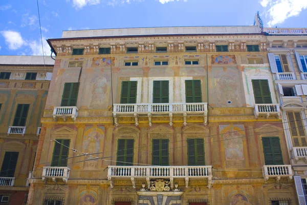 意大利热那亚 25号 2018 帕拉维奇尼宫或宫内亚诺 帕拉维奇尼附近的加里巴尔迪在热那亚 — 图库照片