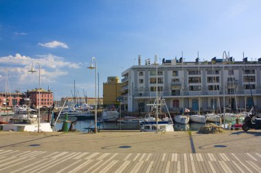 Genoa, İtalya - Jule 25, 2018: Eski liman Cenova