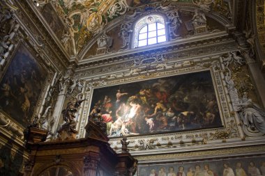 İtalya, Bergamo - 4 Kasım 2018: Santa Maria Maggiore Bazilikası'na Bergamo iç
