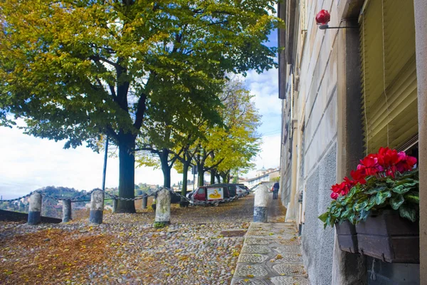 Italia Bergamo Noviembre 2018 Paisaje Urbano Ciudad Alta Casco Antiguo — Foto de Stock