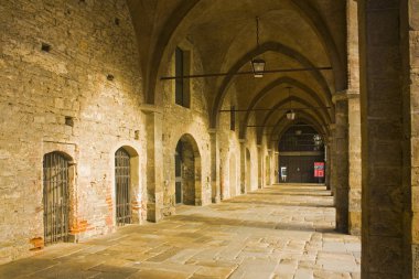 İtalya, Bergamo - 4 Kasım 2018: Civic Arkeoloji Müzesi Bergamo eski Atari