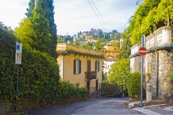 Italia Bergamo Noviembre 2018 Paisaje Urbano Ciudad Alta Casco Antiguo — Foto de Stock