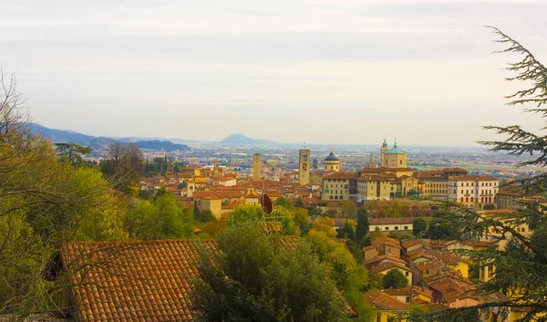 Itálie Bergamo Listopadu 2018 Panorama Bergamo Horního Města — Stock fotografie