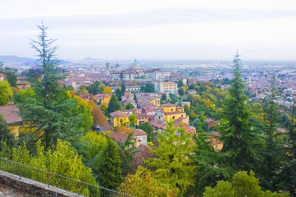 Italia Bergamo Noviembre 2018 Hermoso Panorama Bérgamo Desde Ciudad Alta — Foto de Stock