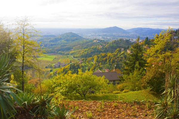 Włochy Bergamo Listopada 2018 Panoramiczny Widok Bergamo Murów Zamkowych — Zdjęcie stockowe