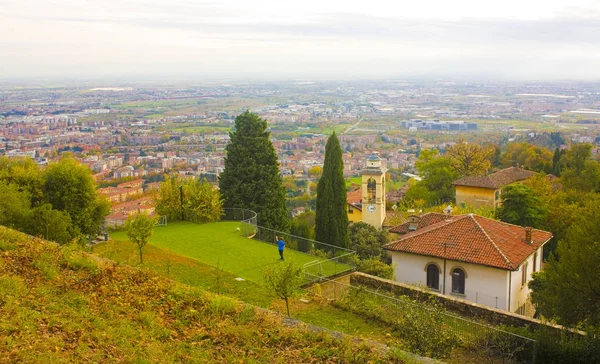 Italy Bergamo November 2018 Panoramic View Bergamo Castle Walls — Stock Photo, Image