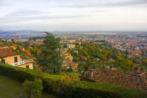 Beautiful Panorama Bergamo Upper Town Citta Alta Italy — Stock Photo, Image