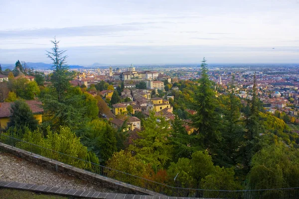 Nádherné Panorama Města Bergamo Horního Města Citta Alta Itálie — Stock fotografie