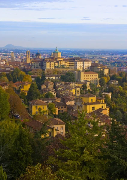 Beautiful Panorama Bergamo Upper Town Citta Alta Italy — Stock Photo, Image