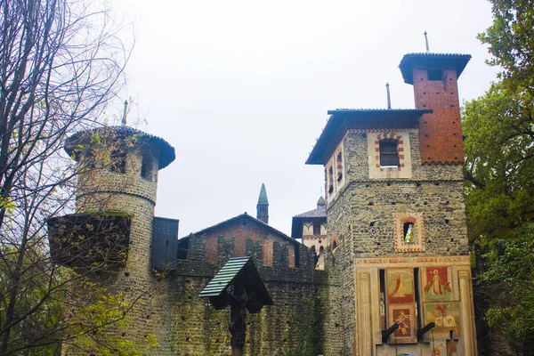 Ιταλία Τορίνο Νοεμβρίου 2018 Μεσαιωνικό Κάστρο Εικονικός Borgo Στο Τορίνο — Φωτογραφία Αρχείου