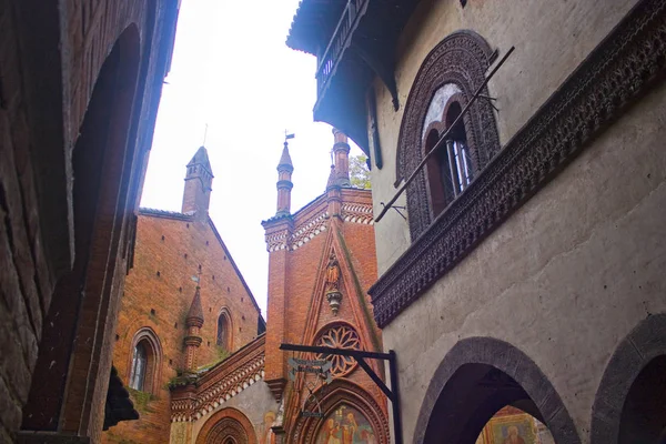 Itália Turin Novembro 2018 Castelo Medieval Borgo Medievale Turim — Fotografia de Stock