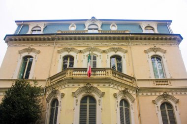 İtalya, Turin - 2 Kasım 2018: eski şehir, Torino güzel bir binanın parçası