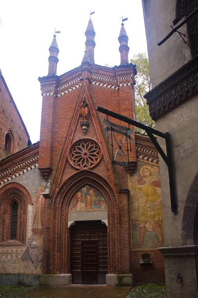 Italie Turin Novembre 2018 Fragment Une Ancienne Église Château Médiéval — Photo
