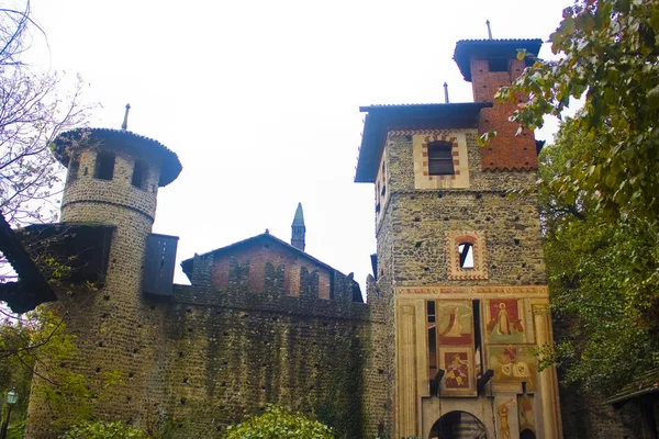 Italia Turín Noviembre 2018 Castillo Medieval Borgo Medievale Turín —  Fotos de Stock
