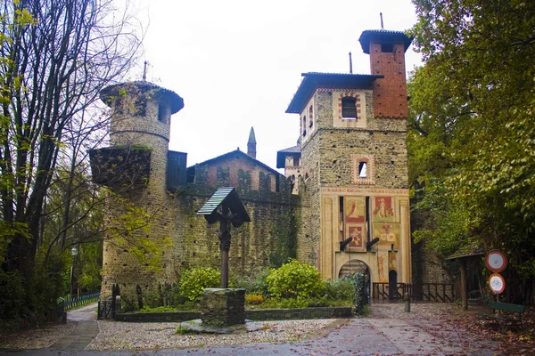 Włochy Turyn Listopada 2018 Średniowieczny Zamek Borgo Medievale Turynie — Zdjęcie stockowe