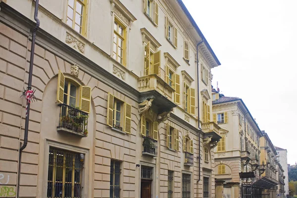 Italy Turin November 2018 Fragment Beautiful Building Old Town Turin — Stock Photo, Image