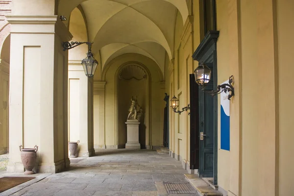 Itália Turin Novembro 2018 Arcada Palazzo Reale Palácio Real Turim — Fotografia de Stock
