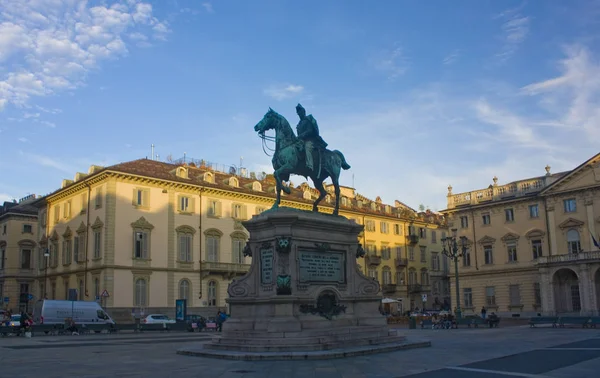 Itália Turin Novembro 2018 Monumento Alfonso Ferrero Della Marmora Piazza — Fotografia de Stock