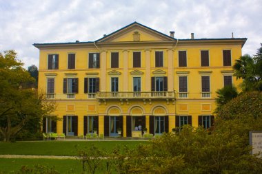 İtalya, Como - 3 Kasım 2018: Villa şehir Como Gölü kıyısındaki Como'Parravicini cümbüş