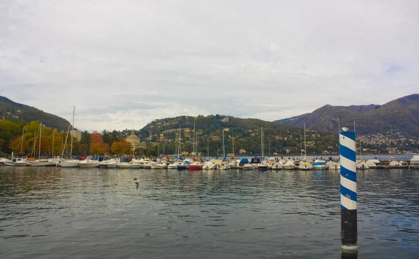 Italia Como Novembre 2018 Panorama Del Lago Como Lombardia — Foto Stock