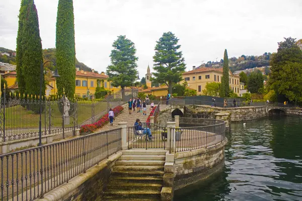 Italia Como Novembre 2018 Pittoresco Argine Del Lago Como — Foto Stock