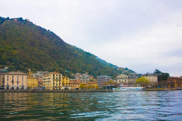 Italia Como Novembre 2018 Panorama Del Lago Como Lombardia — Foto Stock