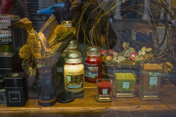 Italy Como November 2018 Showcase Candle Store Como — Stock Photo, Image