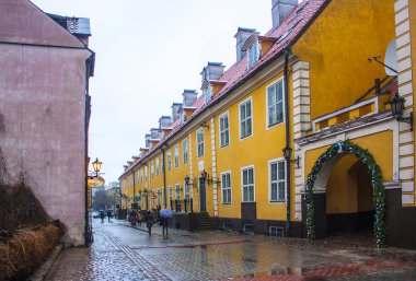 Riga, Letonya - 1 Ocak 2018: Yakovlevsky kışla tarihi kent Riga'da