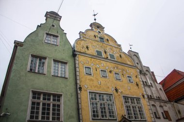 Riga - 5 Aralık 2016. Popüler Landmark üç kardeşler binalar evler. Konut Konut kompleksi.