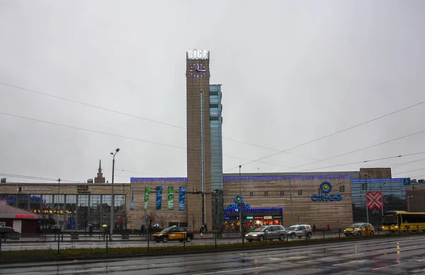 Riga Latvia January 2018 Clock Tower Railway Station Riga Latvia — Stock Photo, Image