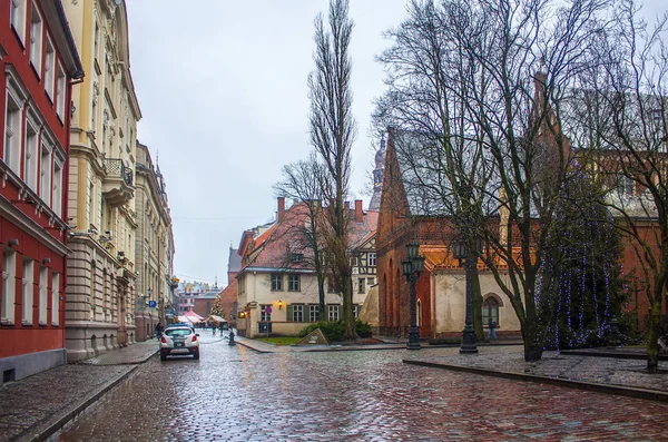 Рига Латвия Января 2018 Года Винтажная Архитектура Старого Города Риги — стоковое фото