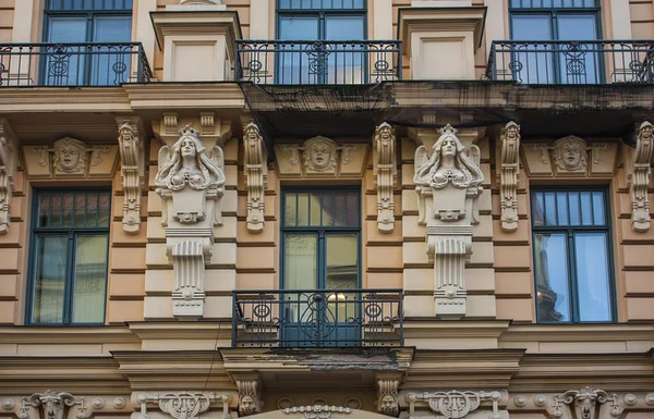 Riga Latvia January 2018 Facade Art Nouveau Building Alberta Street — Stock Photo, Image