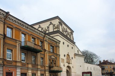 Vilnius, Litvanya - 30 Aralık 2017: Şafak Gate, Vilnius, Litvanya