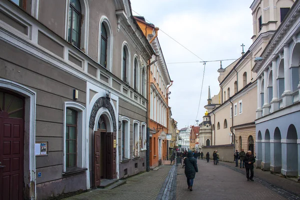 Vilnius Litvanya Aralık 2017 Tarihsel Old Town Vilnius Sokakta — Stok fotoğraf