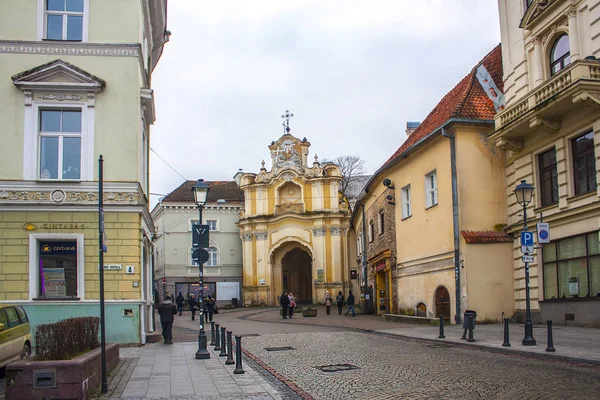 Vilnius Lituânia Dezembro 2017 Vista Brama Barroco Mosteiro Católico Grego — Fotografia de Stock