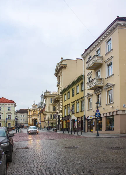 Vilnius Litauen December 2017 Historiska Gatan Gamla Stan Vilnius — Stockfoto