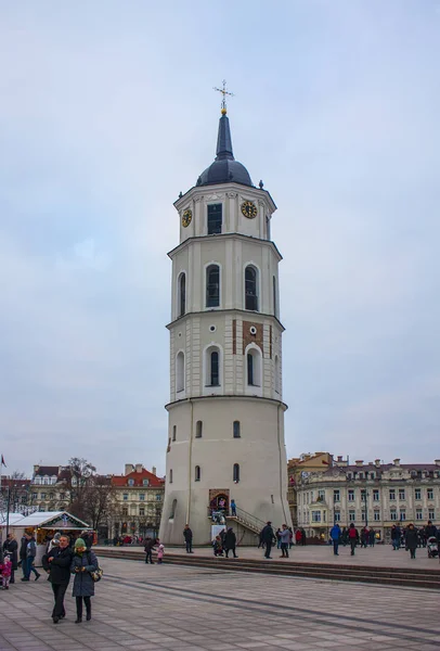 Vilnius Lituania Dicembre 2017 Campanile Della Cattedrale San Stanislao Vilnius — Foto Stock