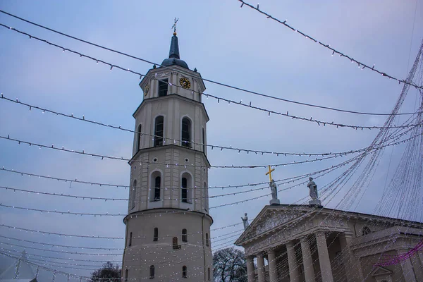 Vilnius Lituanie Décembre 2017 Place Cathédrale Vilnius — Photo