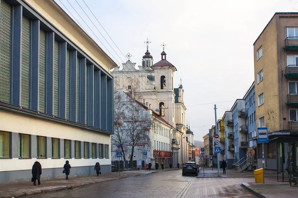 Vilnius Litvánia 2017 December Nézd Templom Szent Szellem Street Vilnius — Stock Fotó
