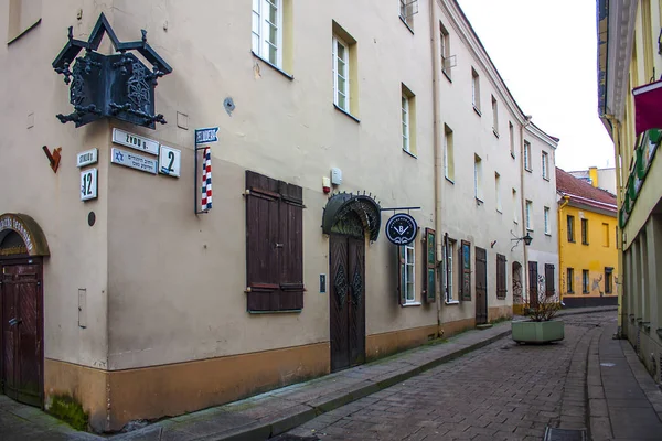 Vilna Lituania Diciembre 2017 Calle Casco Antiguo Vilna — Foto de Stock