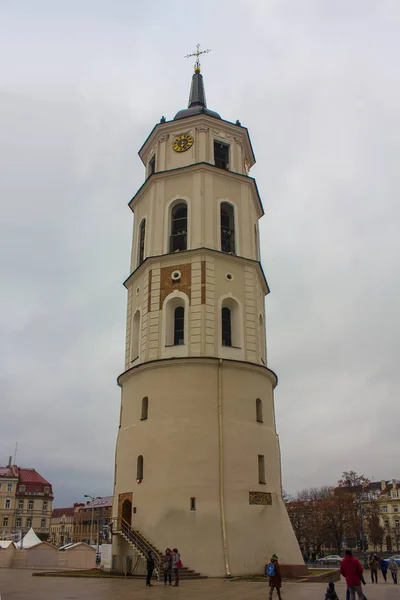 Vilnius Lithuania December 2017 Bell Tower Stanislaus Cathedral Vilnius Lithuania — Stock Photo, Image