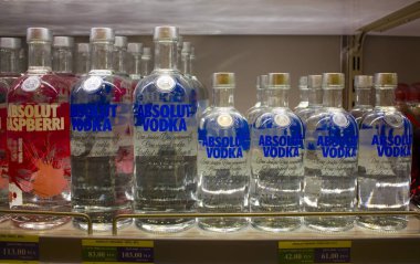 Lublin, Polonya - 15 Ekim 2018: Absolut votka mağaza