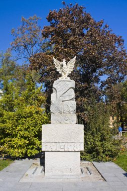Lublin, Polonya - 15 Ekim 2018: 3 Mayıs 1791 Anayasası Litvanya dili Meydanı, Lublin, Anıt