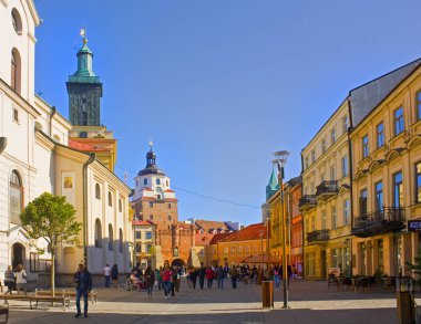 Lublin, Polonya - 15 Ekim 2018: Lublin, Cracow kapısı